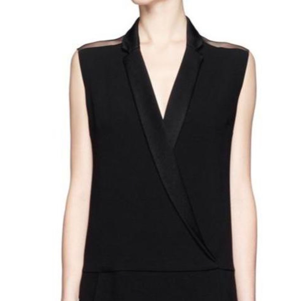 Sandro black vest mini mesh dress Size 1